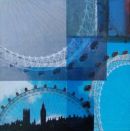 Eyes of London I 40 x 40 cm mixed media on canvas